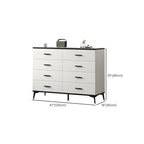 Armoire de rangement moderne en bois blanc avec accents dorés pour salon