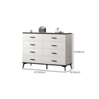 Armoire de rangement moderne en bois blanc avec accents dorés pour salon