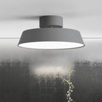 Plafonnier LED semi-encastré moderne à intensité variable, en forme de tambour métallique
