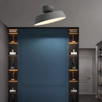 Plafonnier LED semi-encastré moderne à intensité variable, en forme de tambour métallique