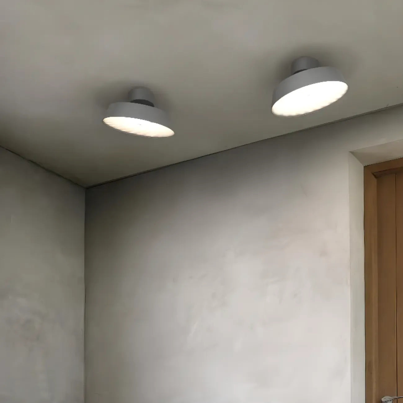 Plafonnier LED semi-encastré moderne à intensité variable, en forme de tambour métallique