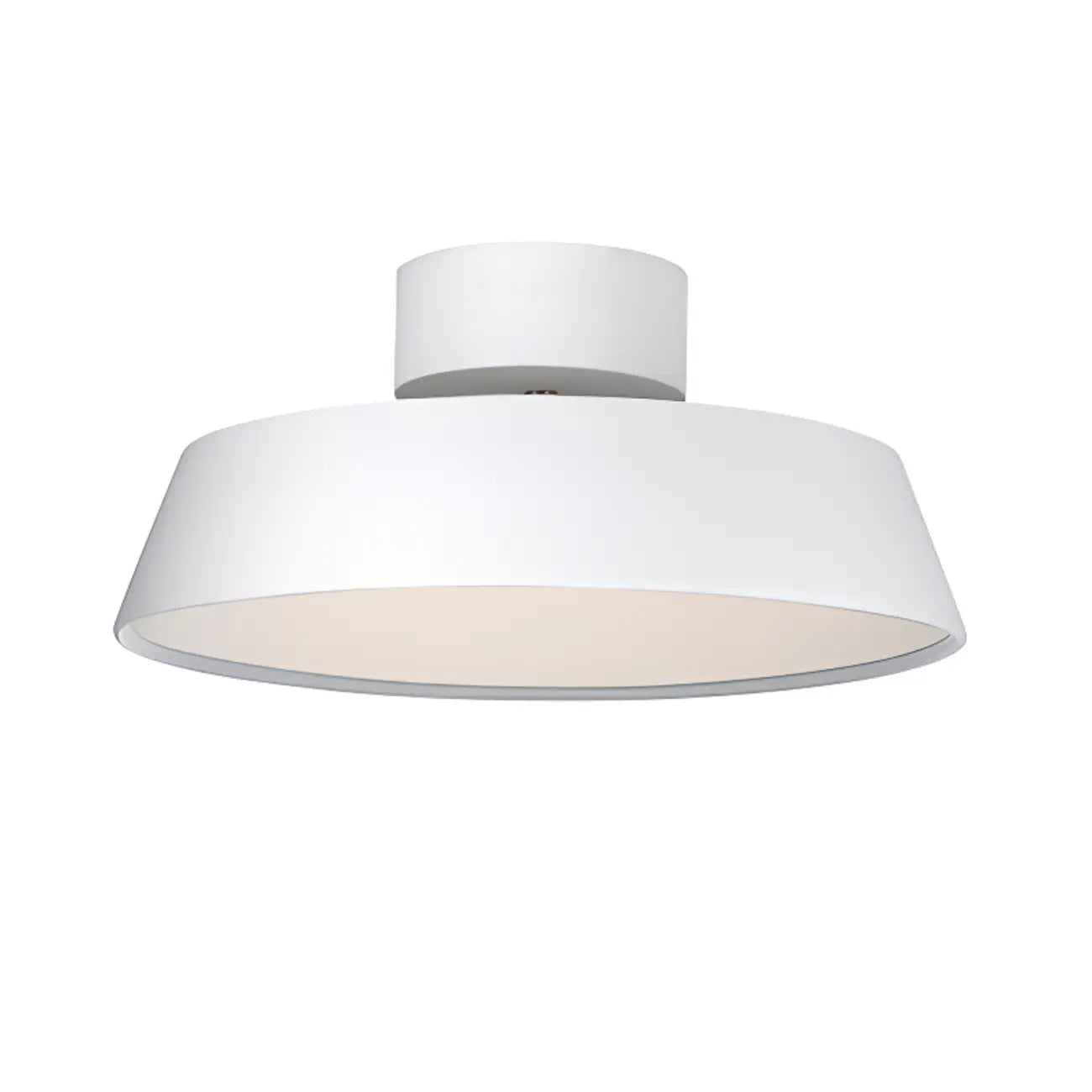 Plafonnier LED semi-encastré moderne à intensité variable, en forme de tambour métallique