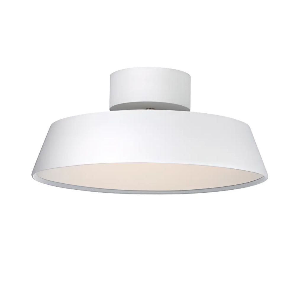 Plafonnier LED semi-encastré moderne à intensité variable, en forme de tambour métallique