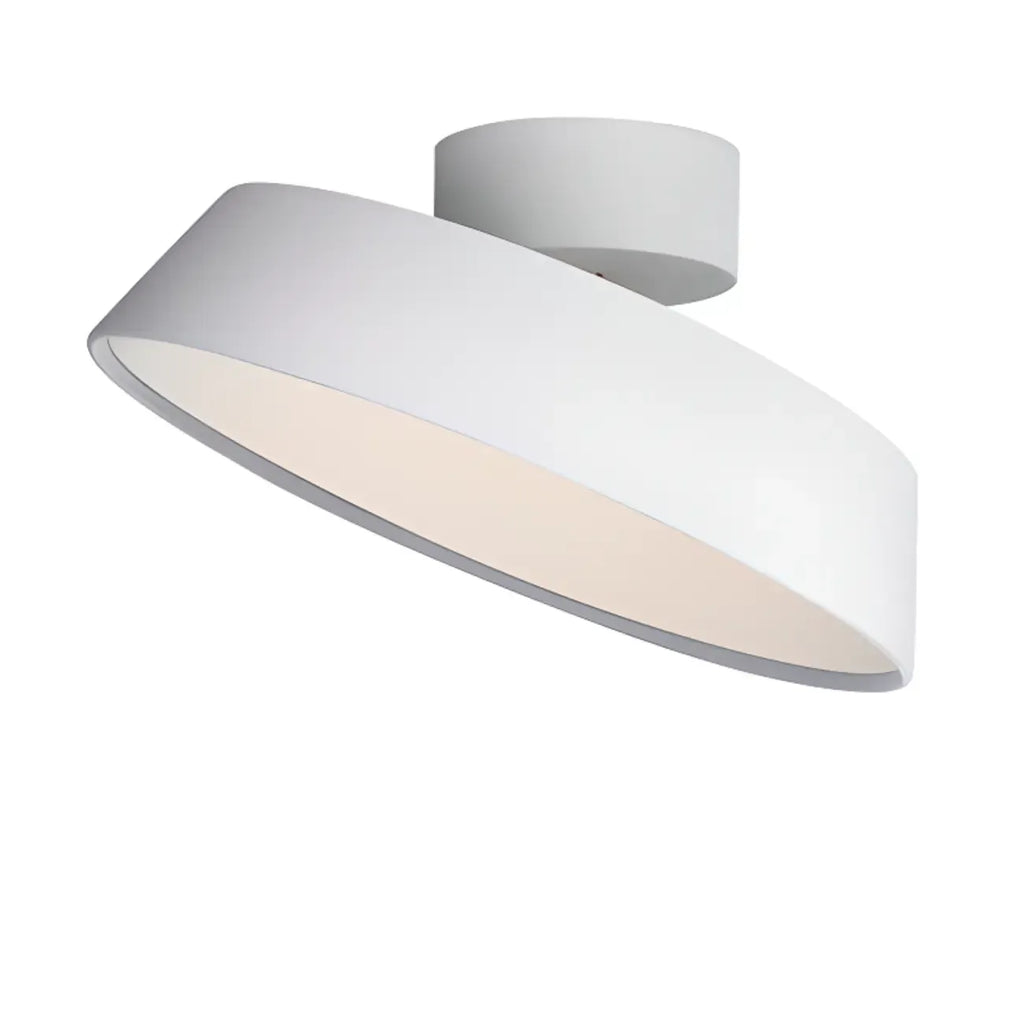 Plafonnier LED semi-encastré moderne à intensité variable, en forme de tambour métallique