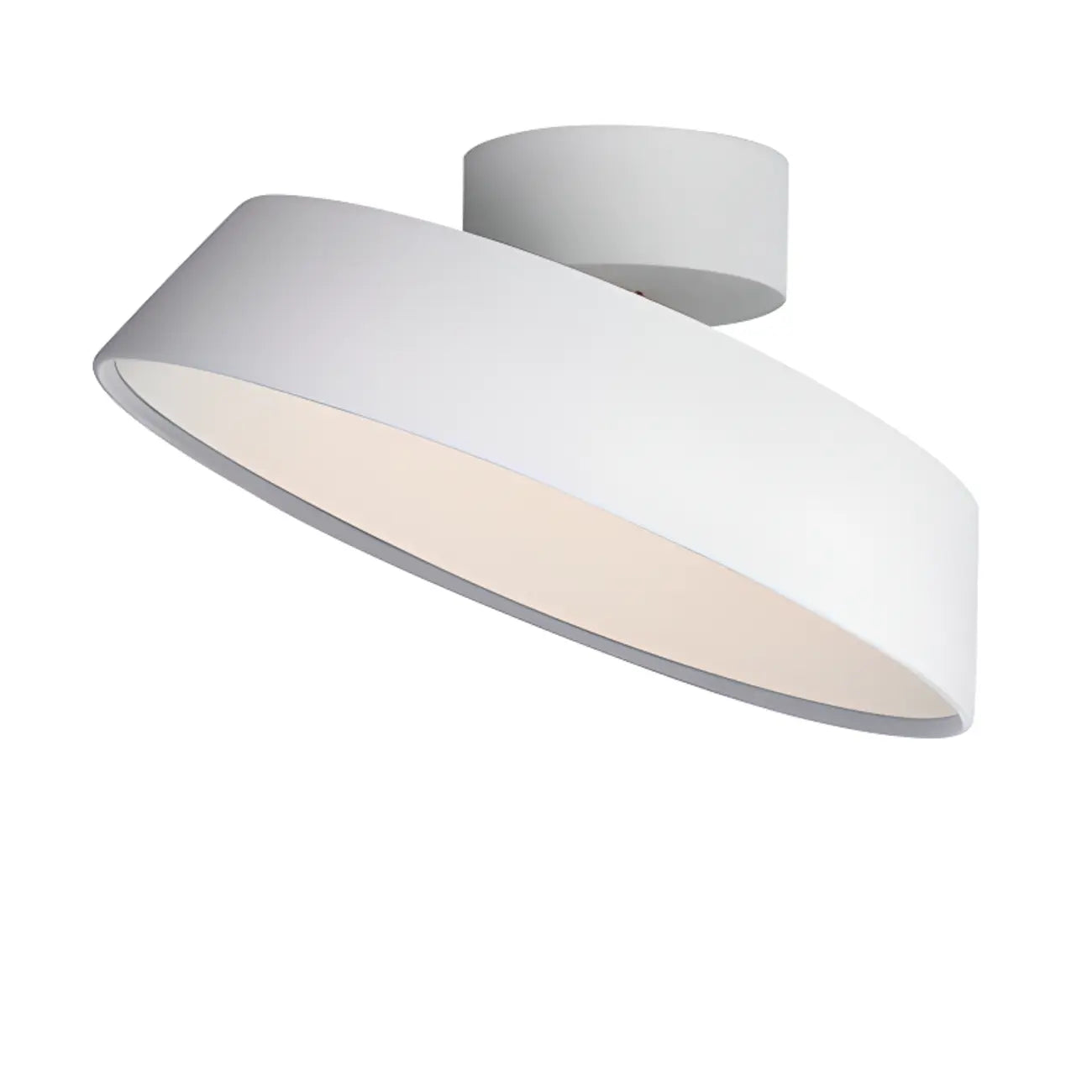Plafonnier LED semi-encastré moderne à intensité variable, en forme de tambour métallique