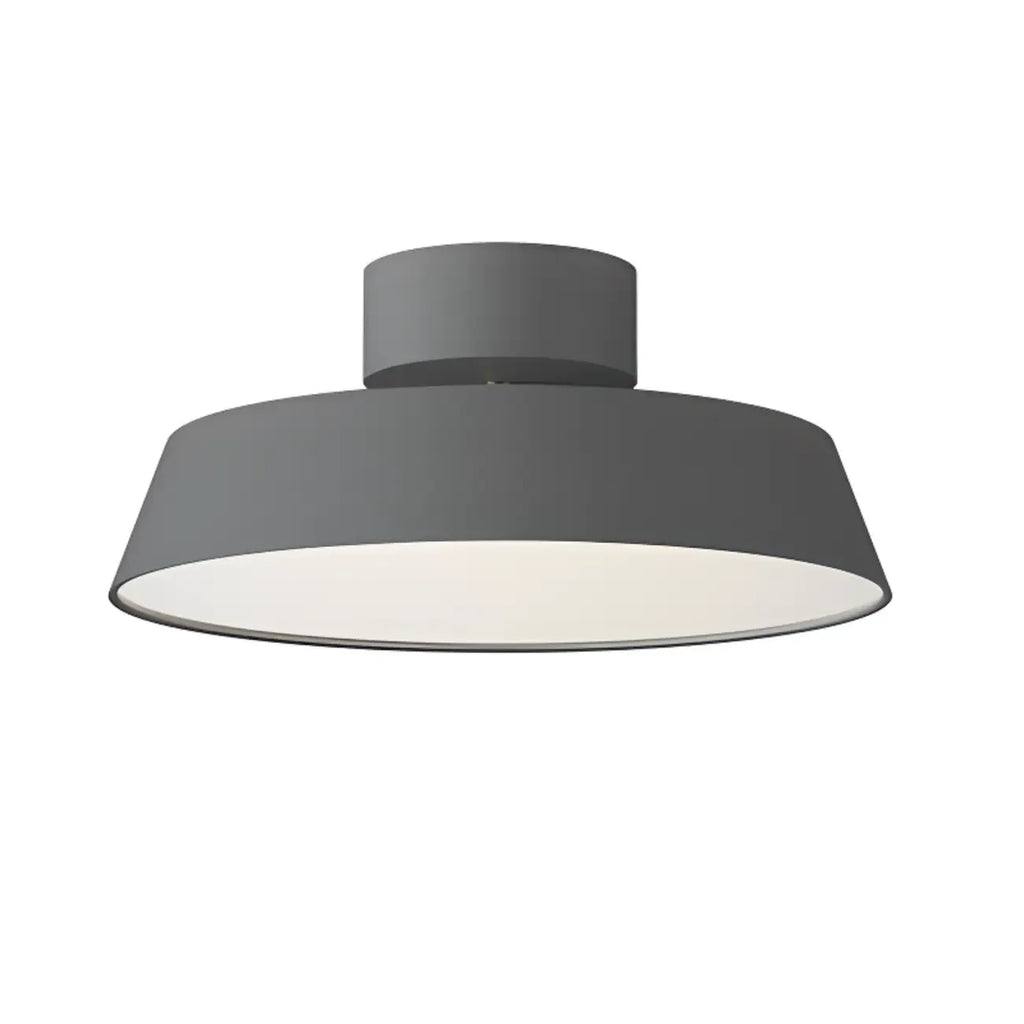 Plafonnier LED semi-encastré moderne à intensité variable, en forme de tambour métallique