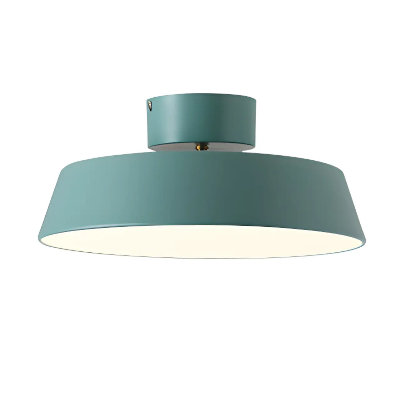 Plafonnier LED semi-encastré moderne à intensité variable, en forme de tambour métallique