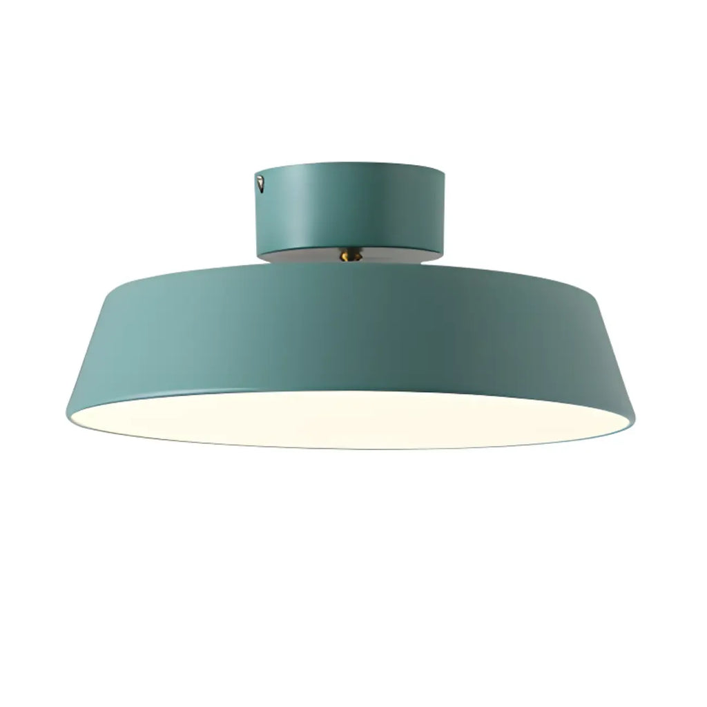 Plafonnier LED semi-encastré moderne à intensité variable, en forme de tambour métallique