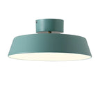 Plafonnier LED semi-encastré moderne à intensité variable, en forme de tambour métallique
