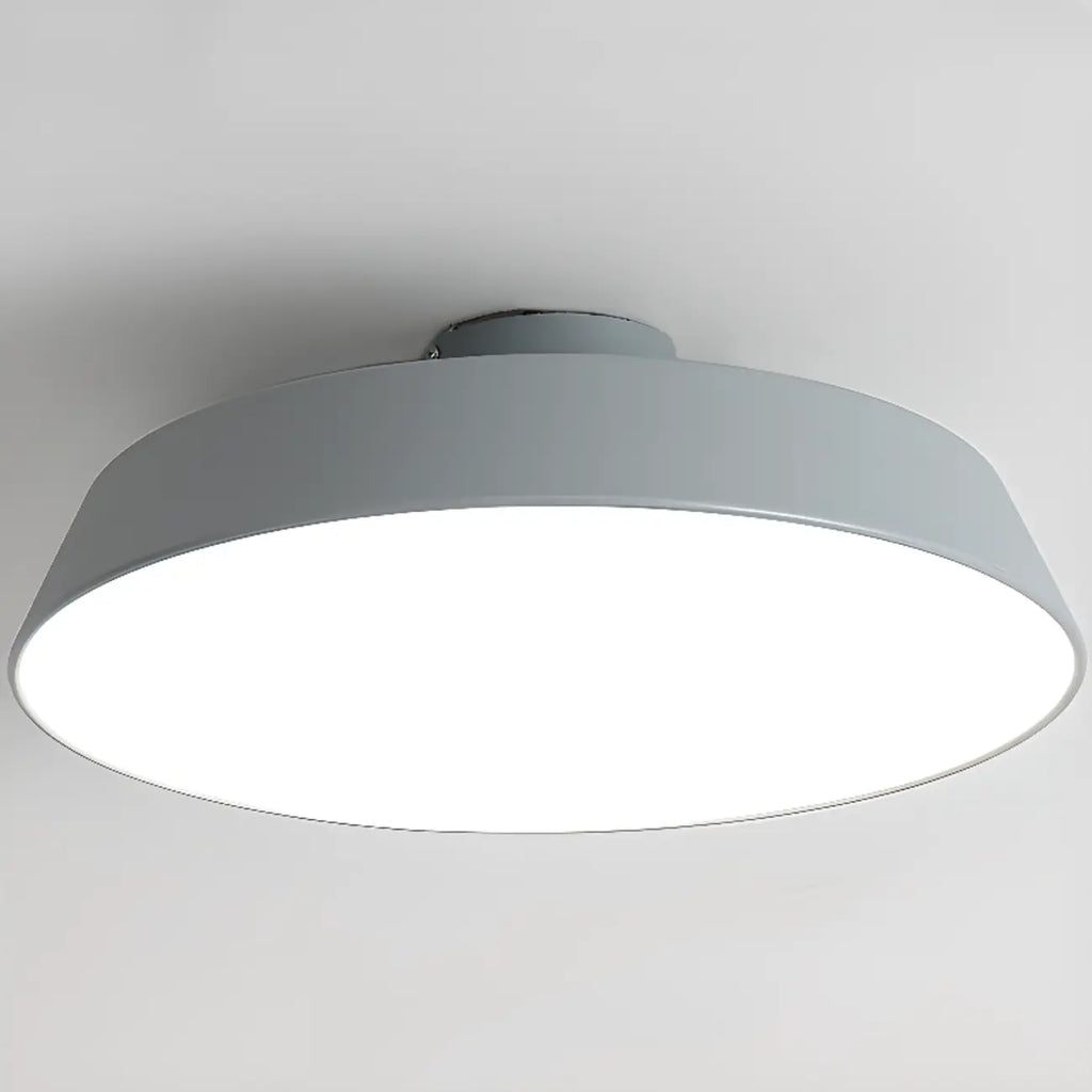 Plafonnier LED semi-encastré moderne à intensité variable, en forme de tambour métallique