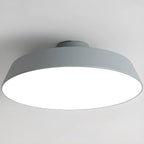 Plafonnier LED semi-encastré moderne à intensité variable, en forme de tambour métallique