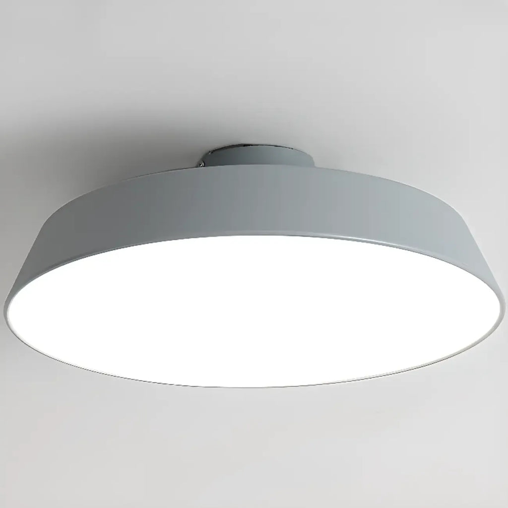 Plafonnier LED semi-encastré moderne à intensité variable, en forme de tambour métallique