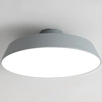 Plafonnier LED semi-encastré moderne à intensité variable, en forme de tambour métallique