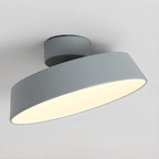Plafonnier LED semi-encastré moderne à intensité variable, en forme de tambour métallique
