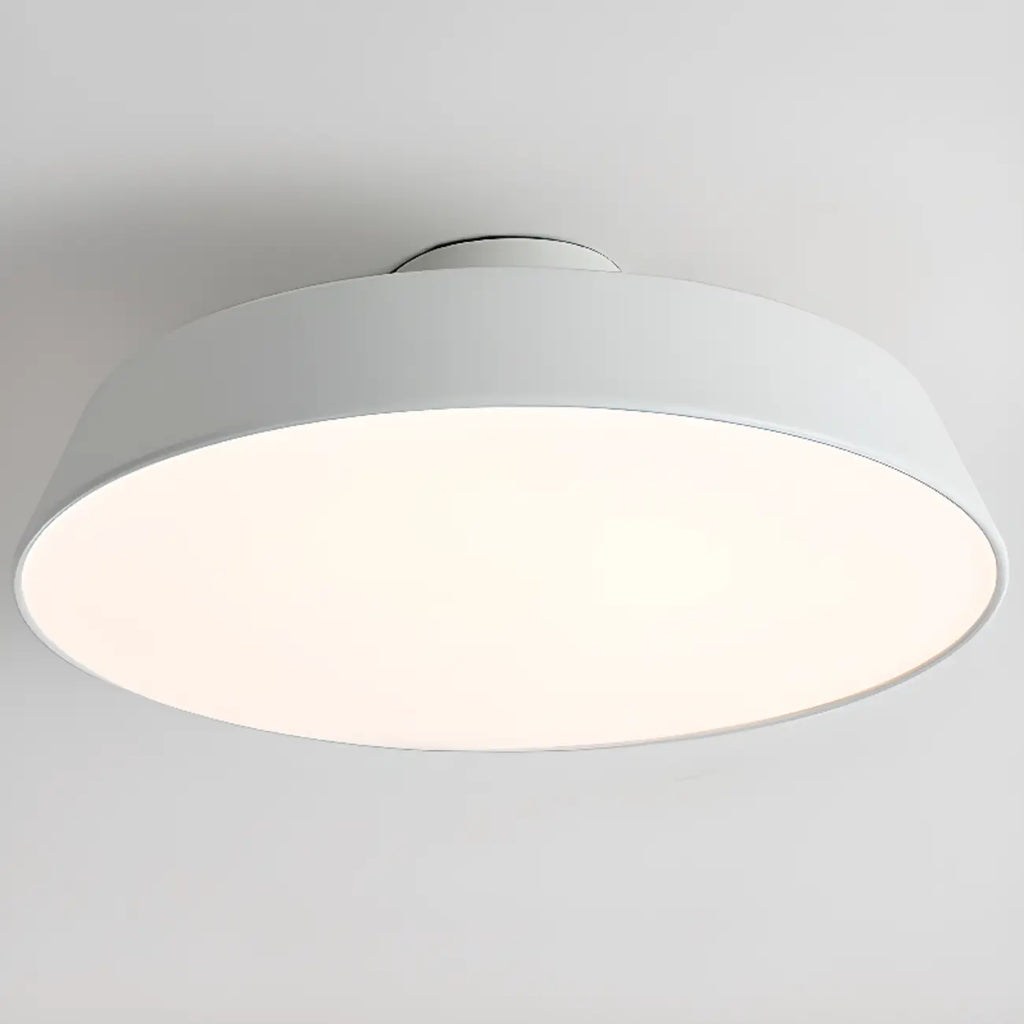 Plafonnier LED semi-encastré moderne à intensité variable, en forme de tambour métallique