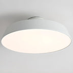 Plafonnier LED semi-encastré moderne à intensité variable, en forme de tambour métallique