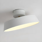 Plafonnier LED semi-encastré moderne à intensité variable, en forme de tambour métallique
