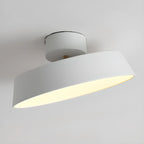 Plafonnier LED semi-encastré moderne à intensité variable, en forme de tambour métallique