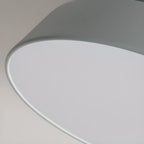 Plafonnier LED semi-encastré moderne à intensité variable, en forme de tambour métallique