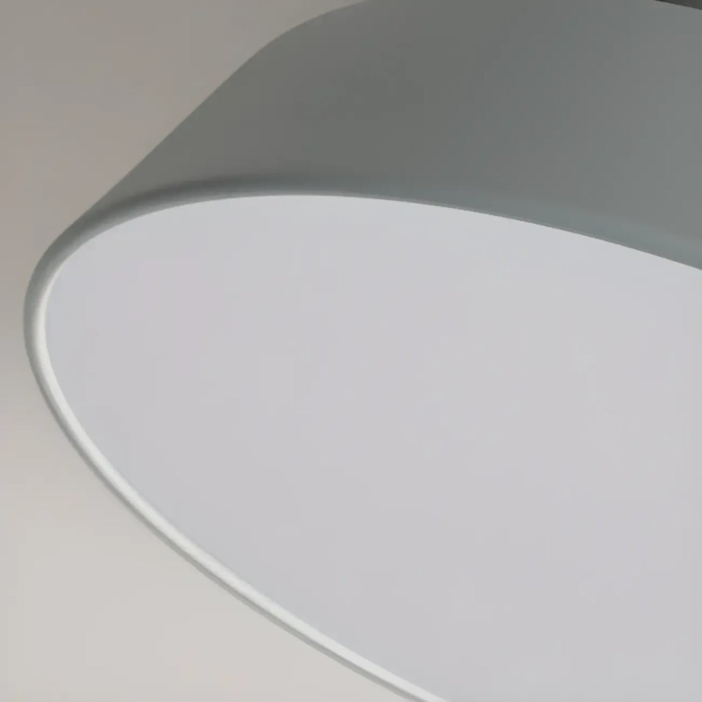 Plafonnier LED semi-encastré moderne à intensité variable, en forme de tambour métallique