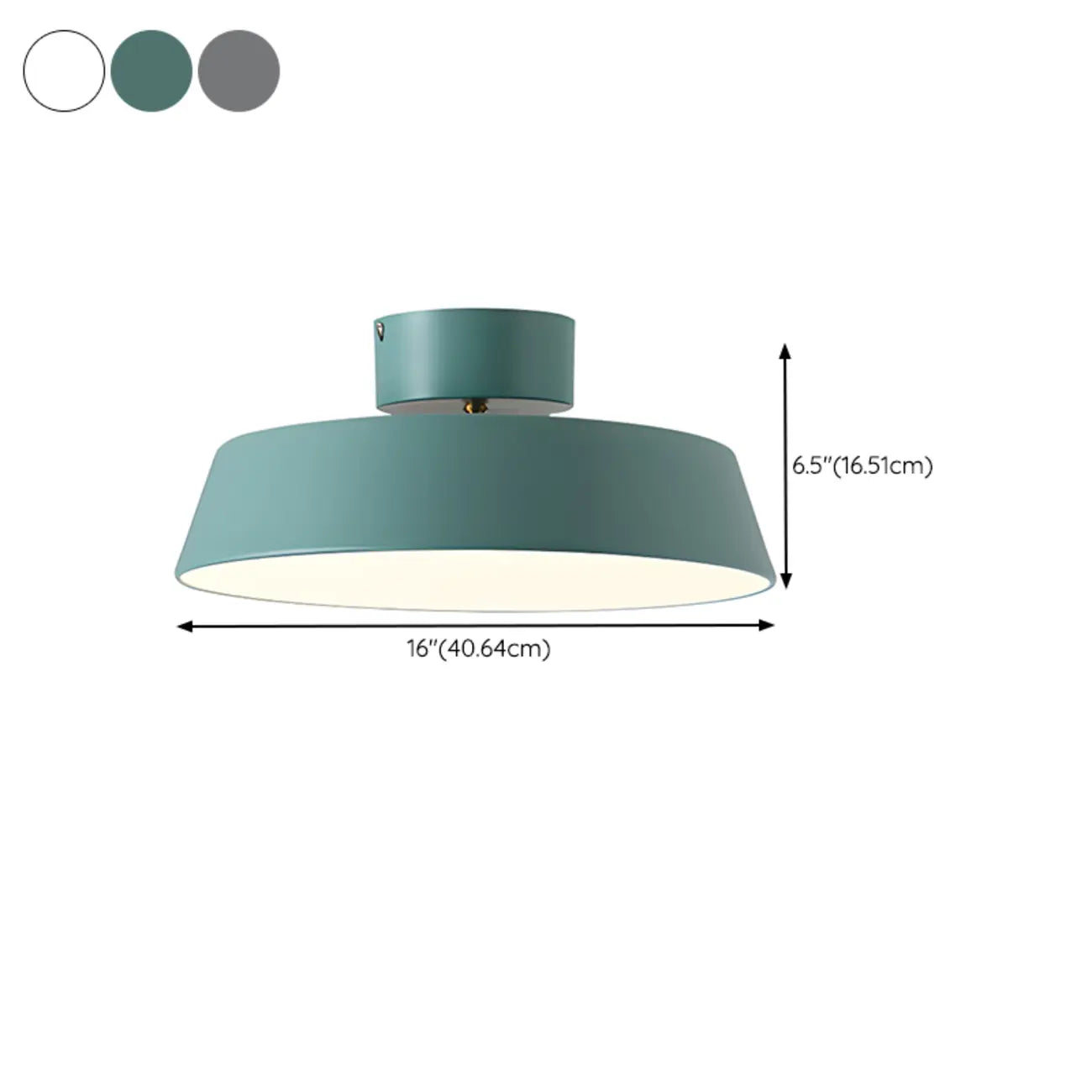 Plafonnier LED semi-encastré moderne à intensité variable, en forme de tambour métallique