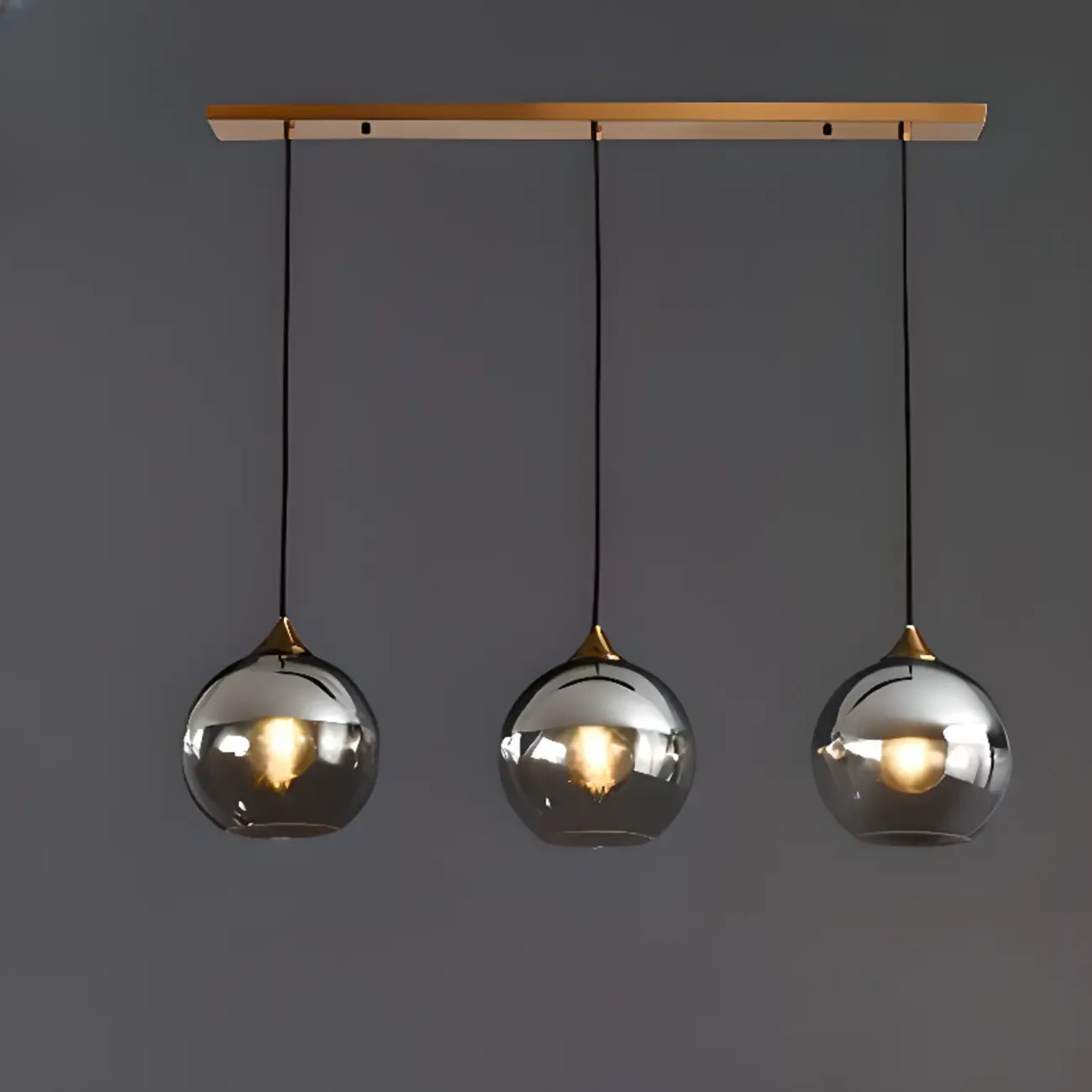 Suspension moderne en verre globe réglable pour îlot de cuisine