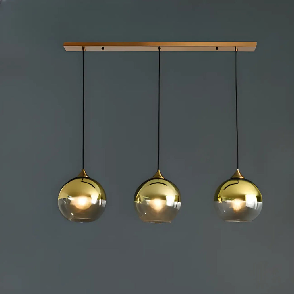 Suspension moderne en verre globe réglable pour îlot de cuisine