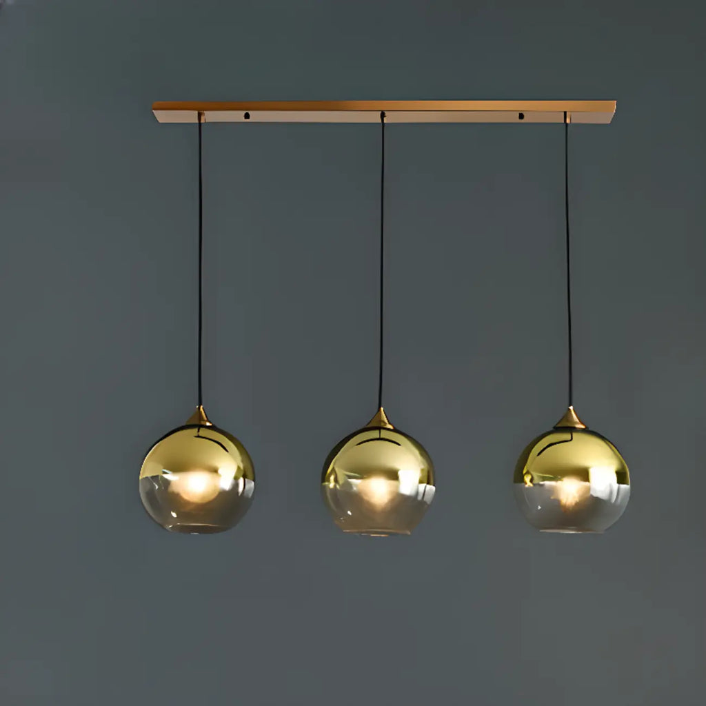 Suspension moderne en verre globe réglable pour îlot de cuisine