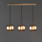 Suspension moderne en verre globe réglable pour îlot de cuisine