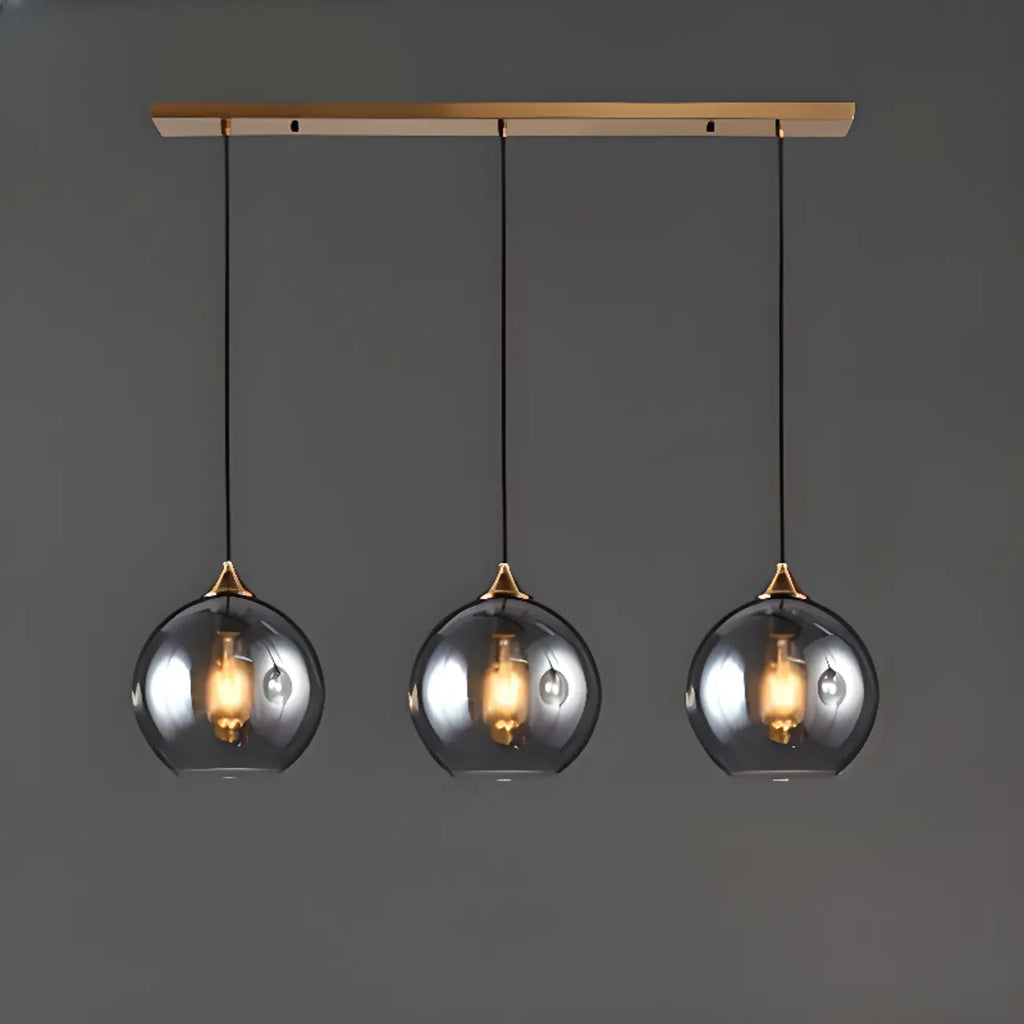 Suspension moderne en verre globe réglable pour îlot de cuisine