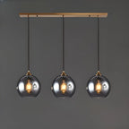 Suspension moderne en verre globe réglable pour îlot de cuisine