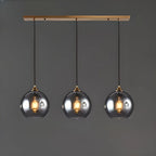 Suspension moderne en verre globe réglable pour îlot de cuisine