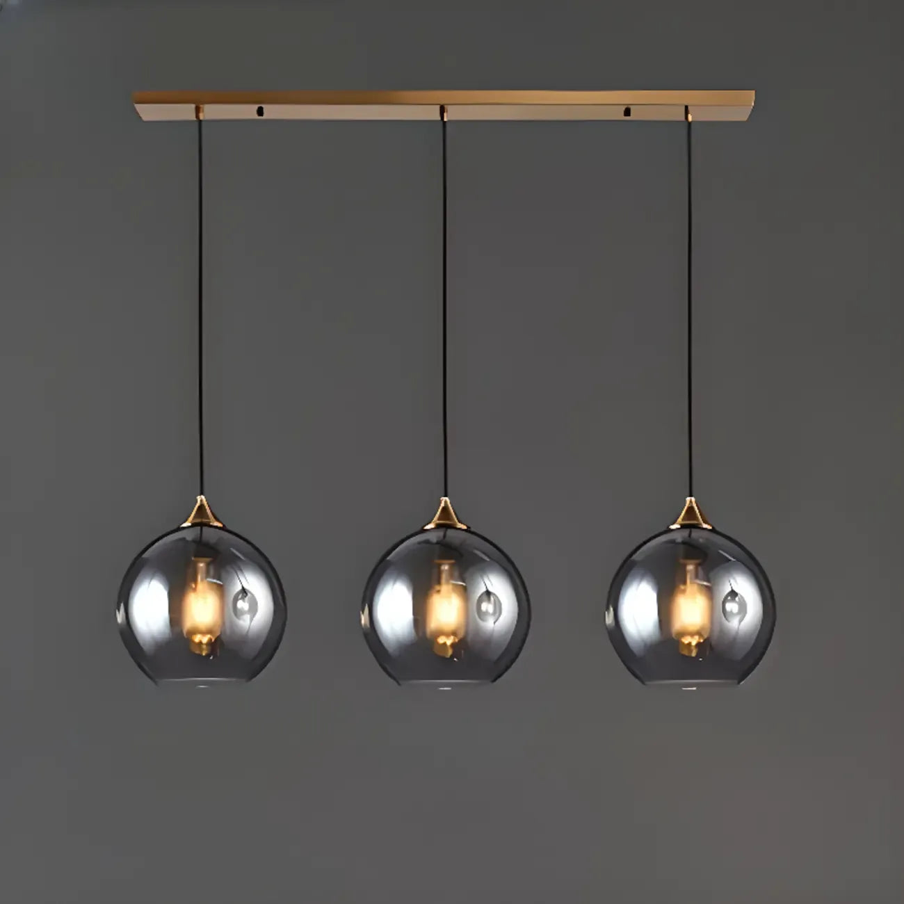 Suspension moderne en verre globe réglable pour îlot de cuisine