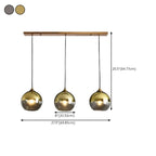 Suspension moderne en verre globe réglable pour îlot de cuisine