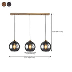 Suspension moderne en verre globe réglable pour îlot de cuisine