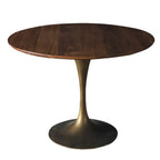 Table de salle à manger ronde en bois brun glamour