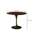 Table de salle à manger ronde en bois brun glamour