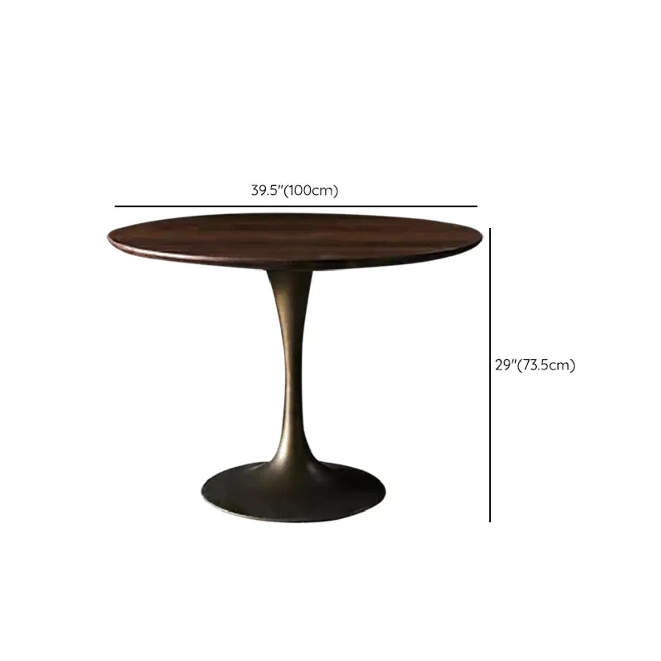 Table de salle à manger ronde en bois brun glamour