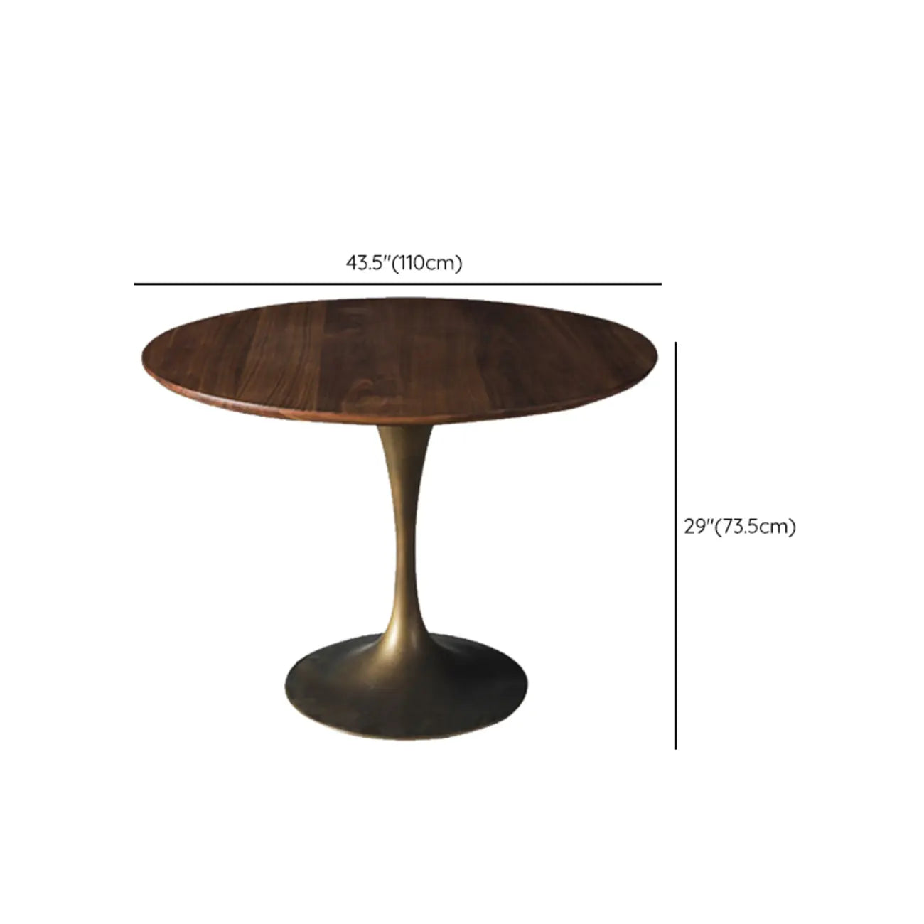Table de salle à manger ronde en bois brun glamour