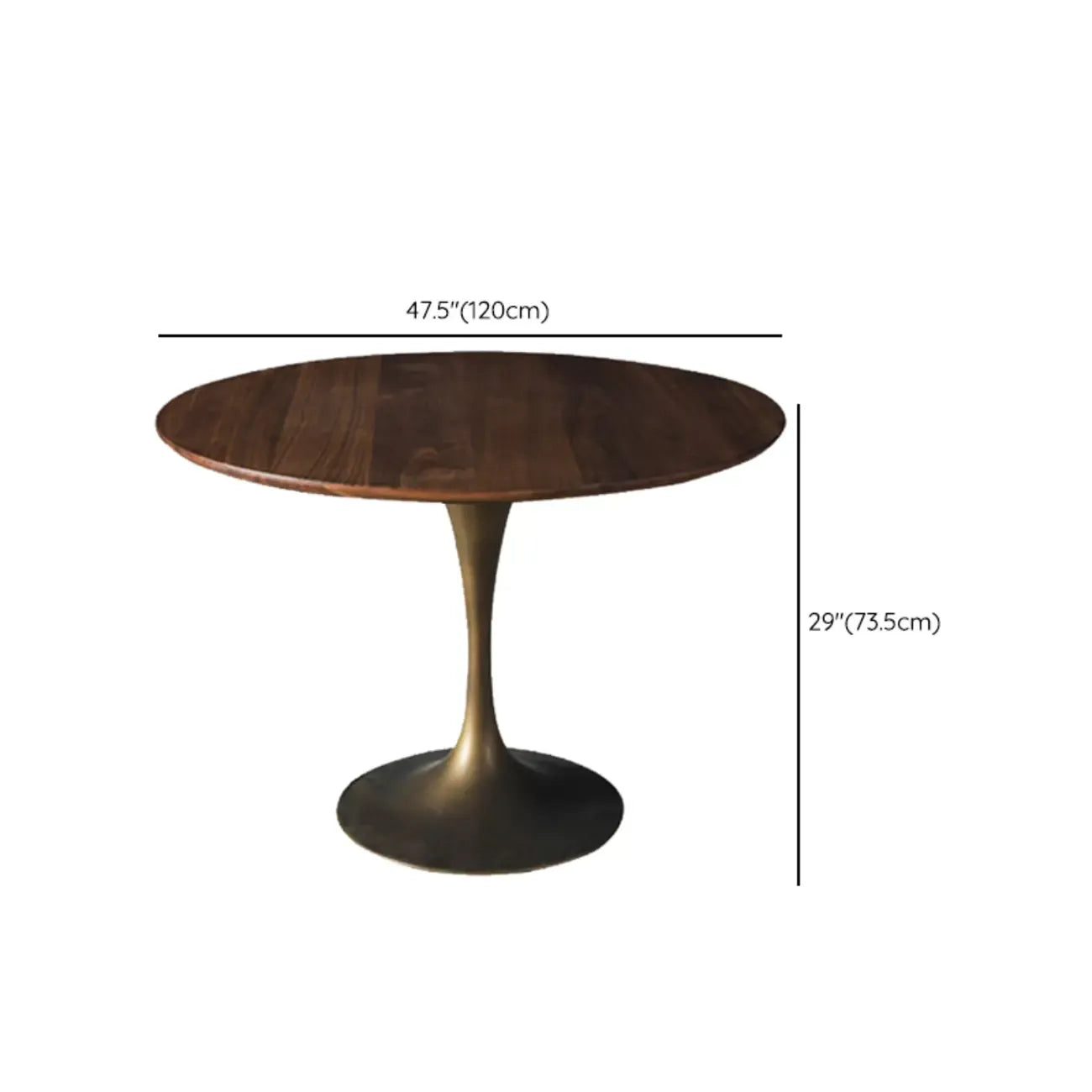 Table de salle à manger ronde en bois brun glamour