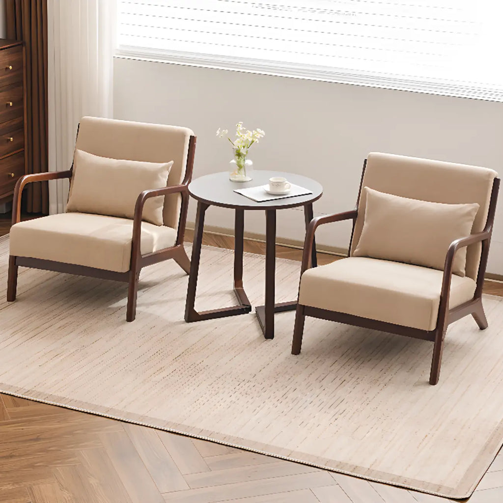 Fauteuil d'appoint ottoman beige en coton et lin