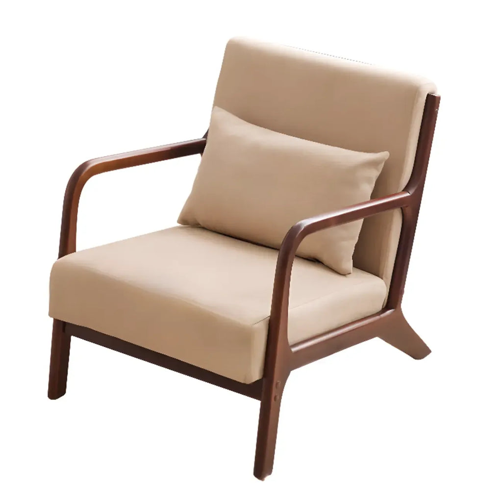 Fauteuil d'appoint ottoman beige en coton et lin