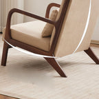 Fauteuil d'appoint ottoman beige en coton et lin