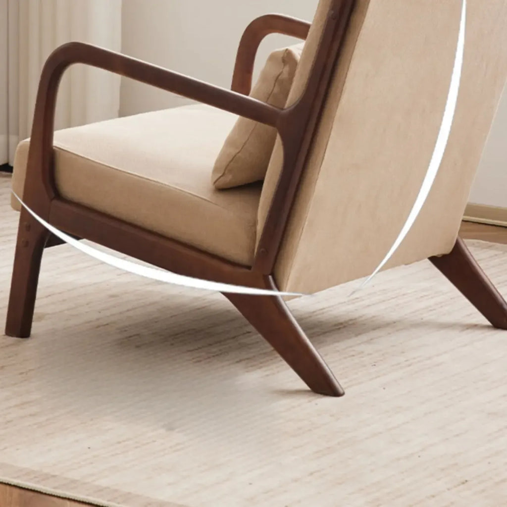 Fauteuil d'appoint ottoman beige en coton et lin