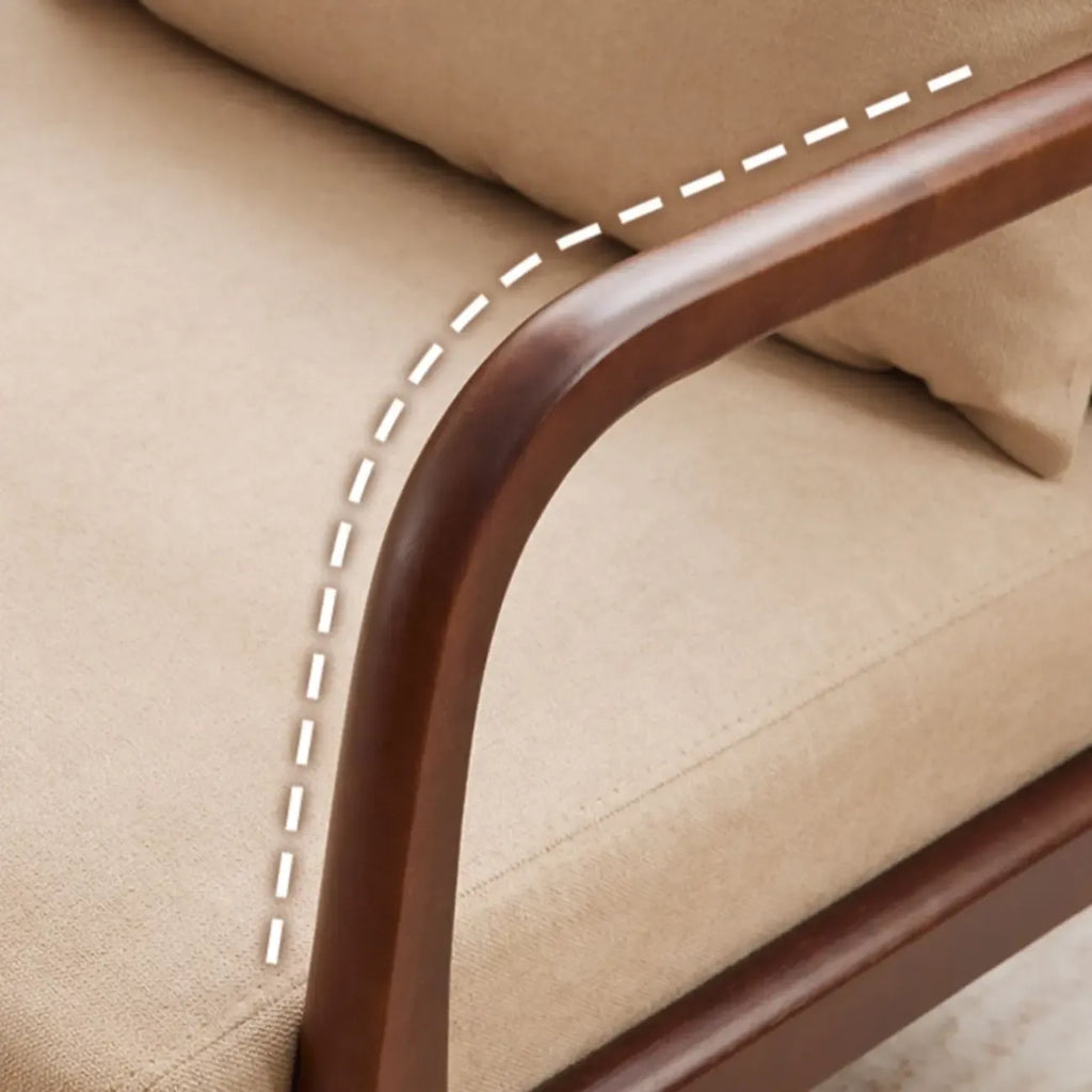 Fauteuil d'appoint ottoman beige en coton et lin