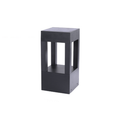 Lampe de poteau de terrasse avec cadre rectangulaire en métal noir