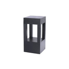 Lampe de poteau de terrasse avec cadre rectangulaire en métal noir