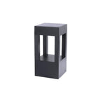 Lampe de poteau de terrasse avec cadre rectangulaire en métal noir