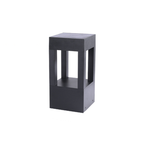 Lampe de poteau de terrasse avec cadre rectangulaire en métal noir