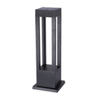 Lampe de poteau de terrasse avec cadre rectangulaire en métal noir